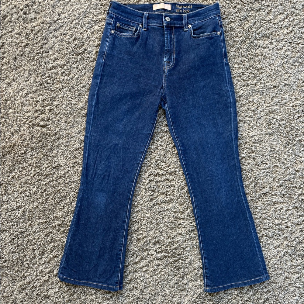 7 For All Mankind Dark Blue Flare Jeans